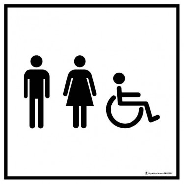 Panneau Information toilettes homme femme handicapés