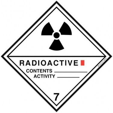 Panneau Matières radioactives ADR 7a