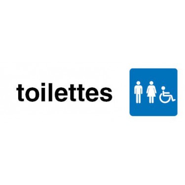 Plaque de porte Toilettes hommes femmes handicapés