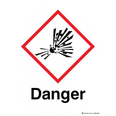 Panneau Danger matières explosives instables SGH01