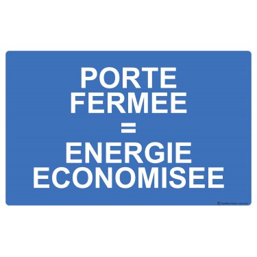 Panneau Porte Fermee Energie Economisee Signaletique Express