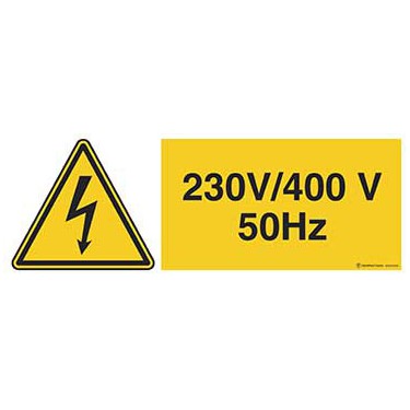Panneau Danger électricité 230v - 400v 50hz