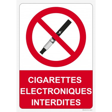Panneau Cigarettes électroniques interdites