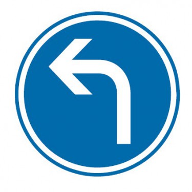 Panneau Direction obligatoire à gauche - B21c2