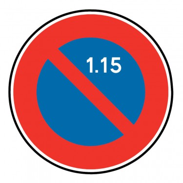 Panneau Stationnement interdit à tous les véhicules du 1er au 15 du mois - B6a2