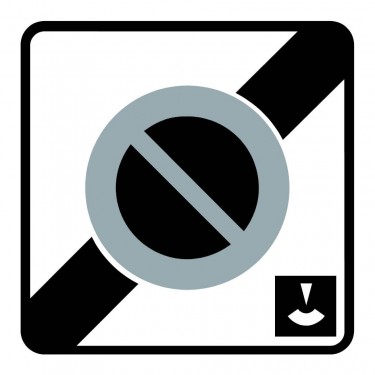 Panneau Fin de zone de stationnement à durée limitée et contrôlé par disque - B50c