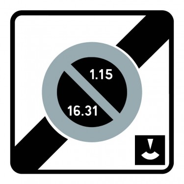 Panneau Fin de zone à stationnement en alternance à durée limitée et contrôlé par disque - B50e