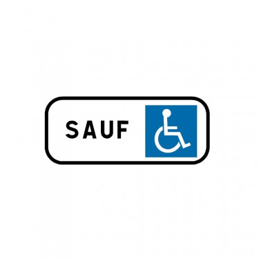 Panonceau Stationnement réservé aux handicapés PMR - M6h
