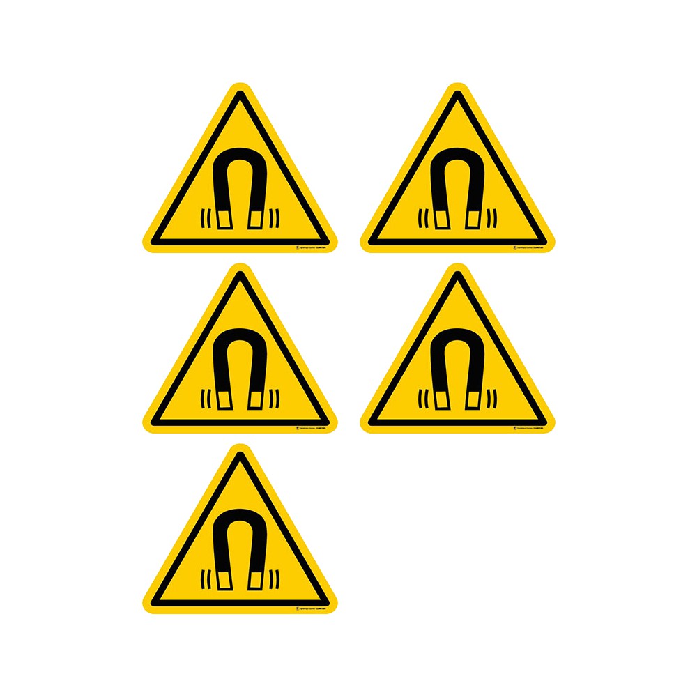 Autocollants Danger champ magnétique important ISO 7010 W006 - Lot de 5 |  Signalétique Express
