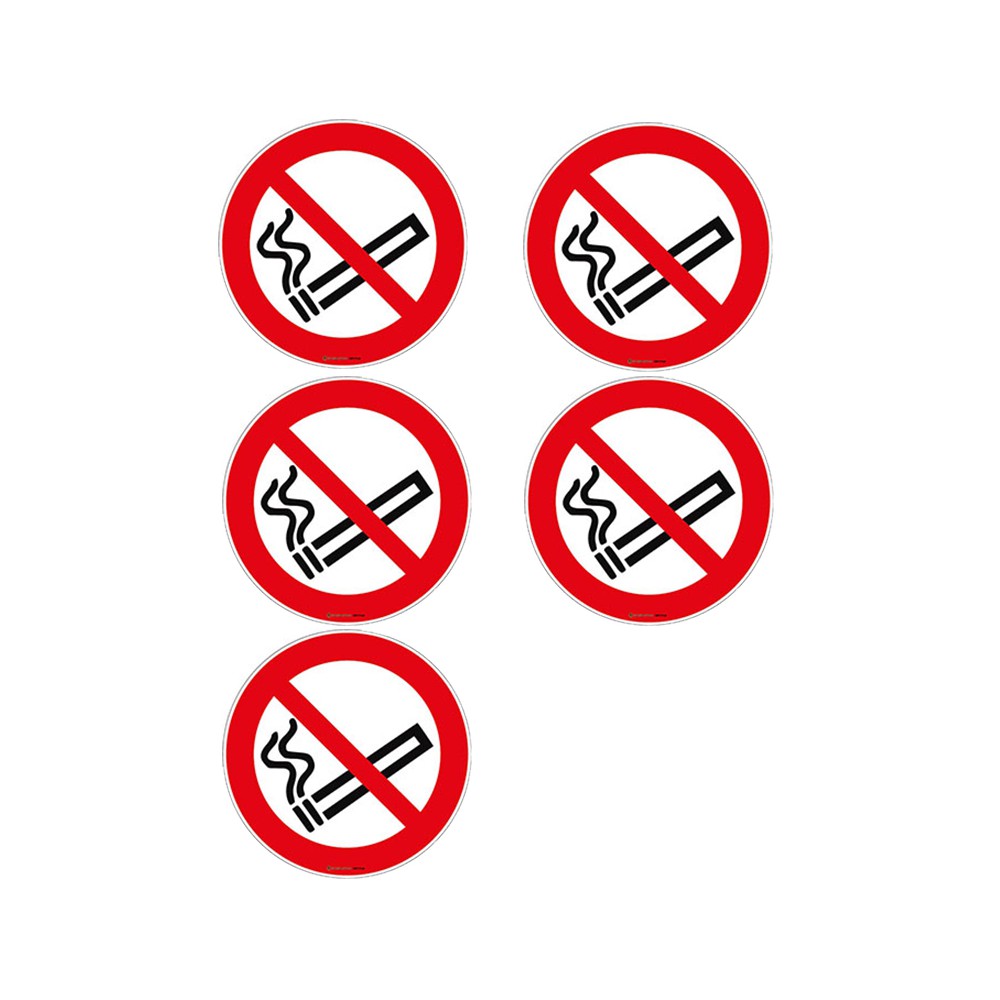 Autocollants Interdiction De Fumer Iso 7010 P002 Lot De 5 Signaletique Express