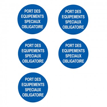 Autocollants Port des équipements spéciaux obligatoire - Lot de 5