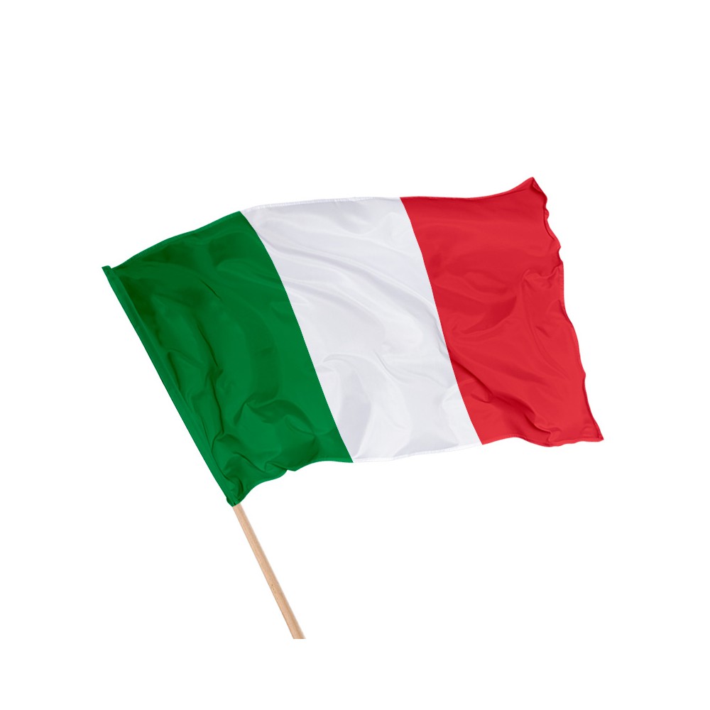 Drapeau Italie sur Hampe à agiter - 5 tailles disponibles