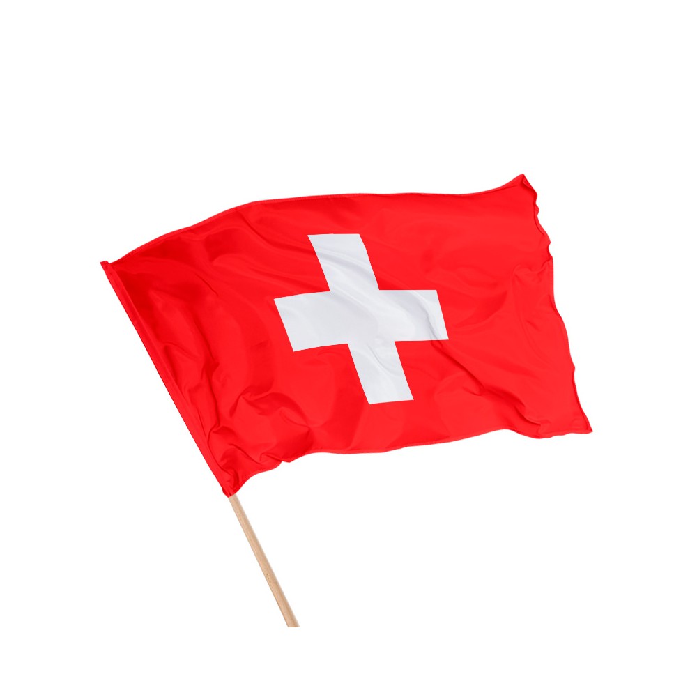 Drapeau Suisse avec hampe officielle