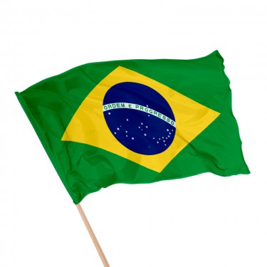 Drapeau Brésil sur Hampe à agiter - 5 tailles disponibles