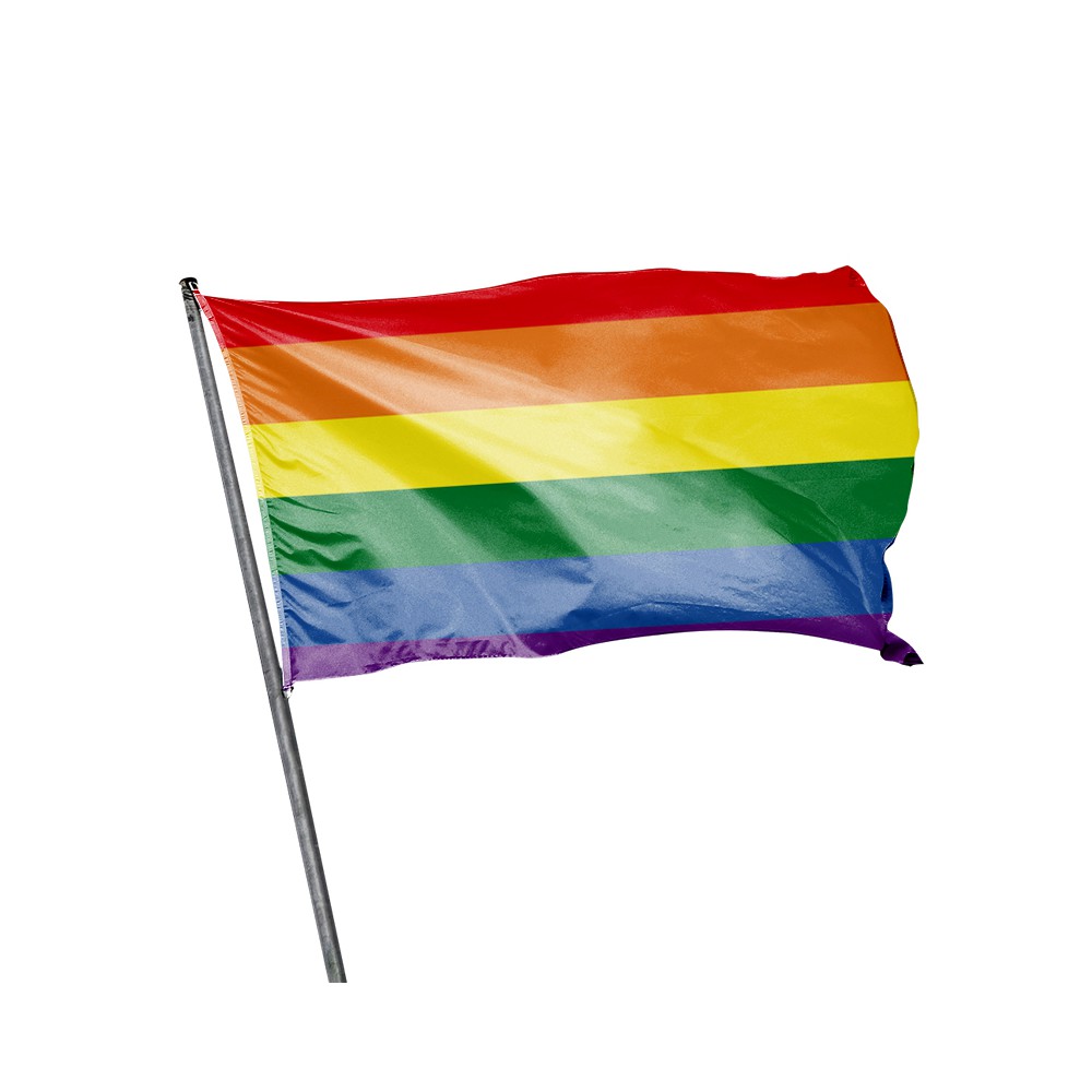 Drapeau LGBT ou Gay sur Hampe à agiter - 5 tailles disponibles