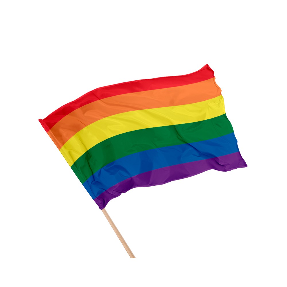 Drapeau LGBT ou Gay sur Hampe à agiter - 5 tailles disponibles