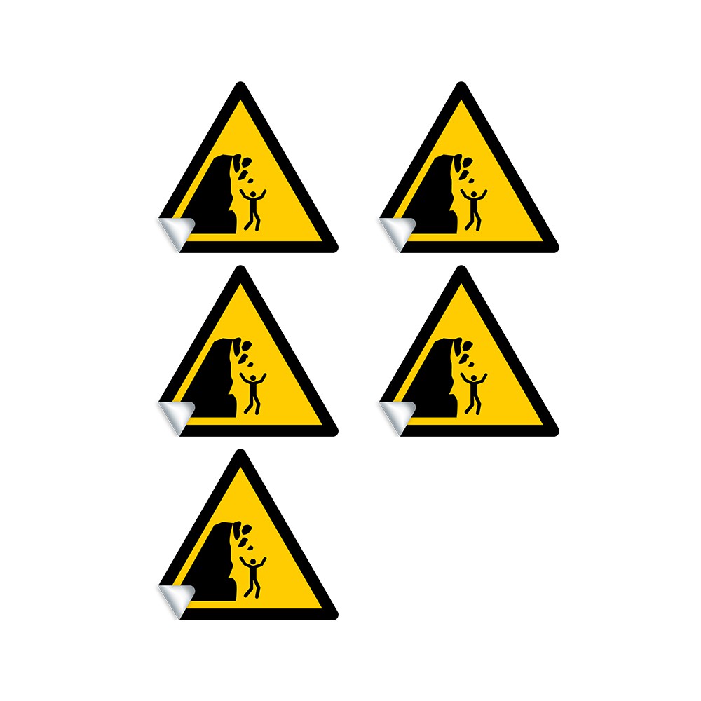 Autocollants Danger Falaise instable W053 - ISO 7010