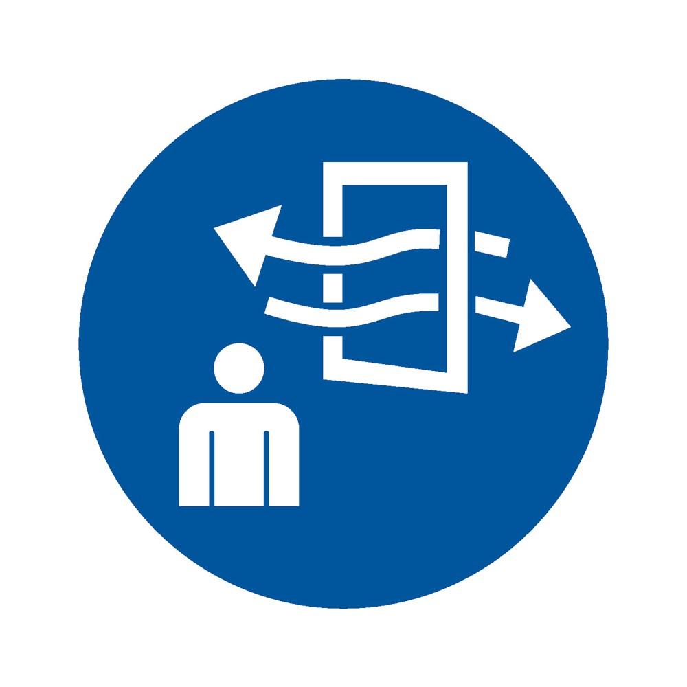 Panneau Ventiler avant et pendant l'entrée dans cet espace M056 - ISO 7010