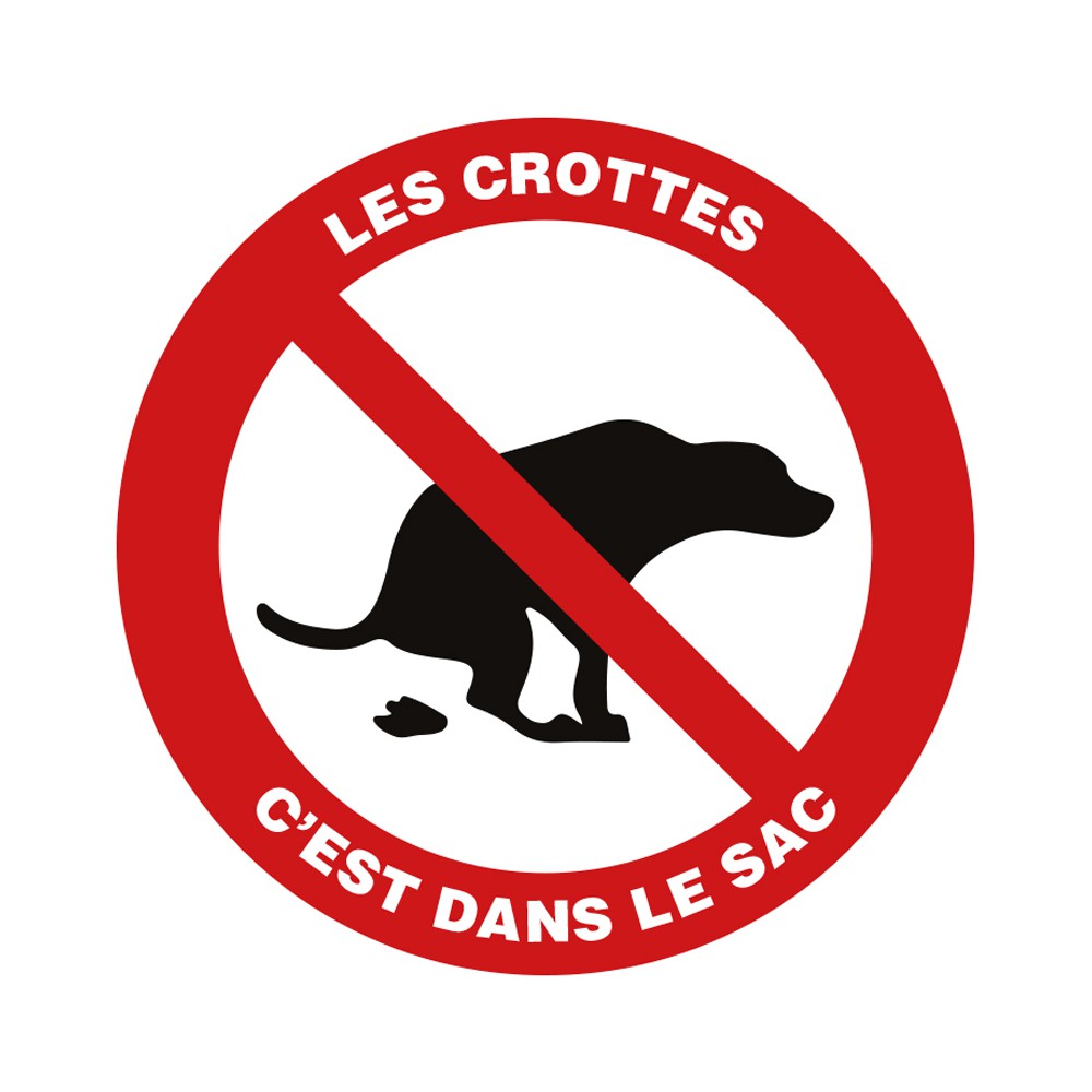 Panneau Les crottes c'est dans le sac